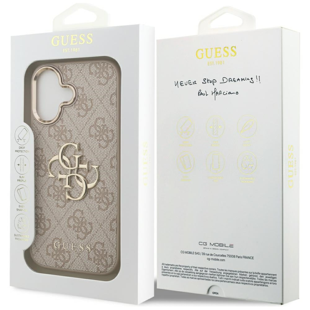 Fodral för Apple iPhone 17, Guess, Big 4G Logo Classic, Guldrosa