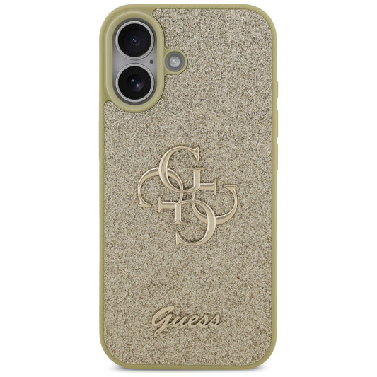 Skyddsfodral för Apple iPhone 17, Guess, Fixed Glitter Big 4G, Guld