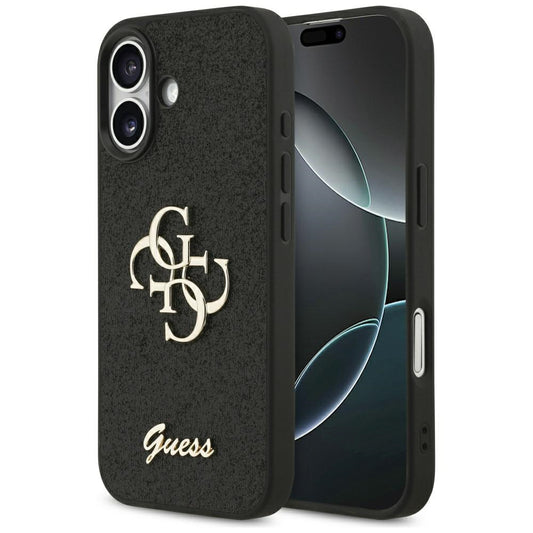 Skyddsfodral för Apple iPhone 17, Guess, Fixed Glitter Big 4G, Svart