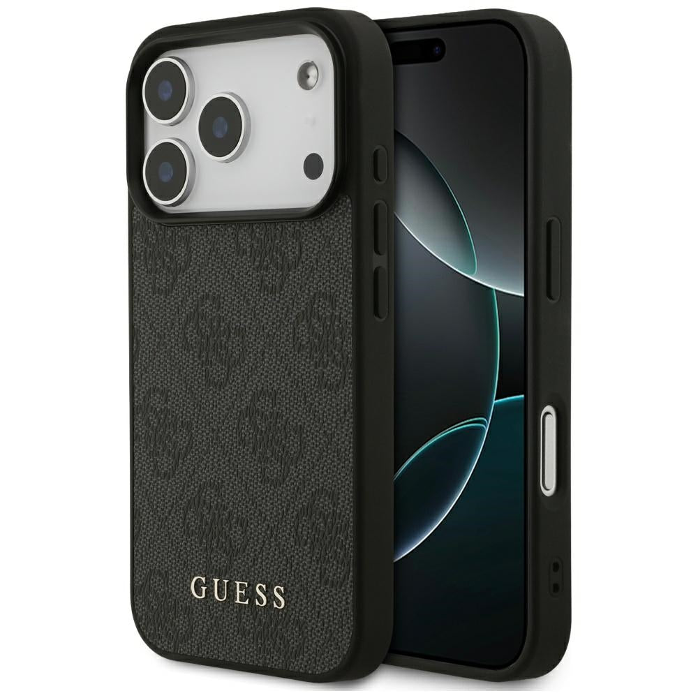 Fodral för Apple iPhone 17 Pro, Guess, 4G Classic, Svart