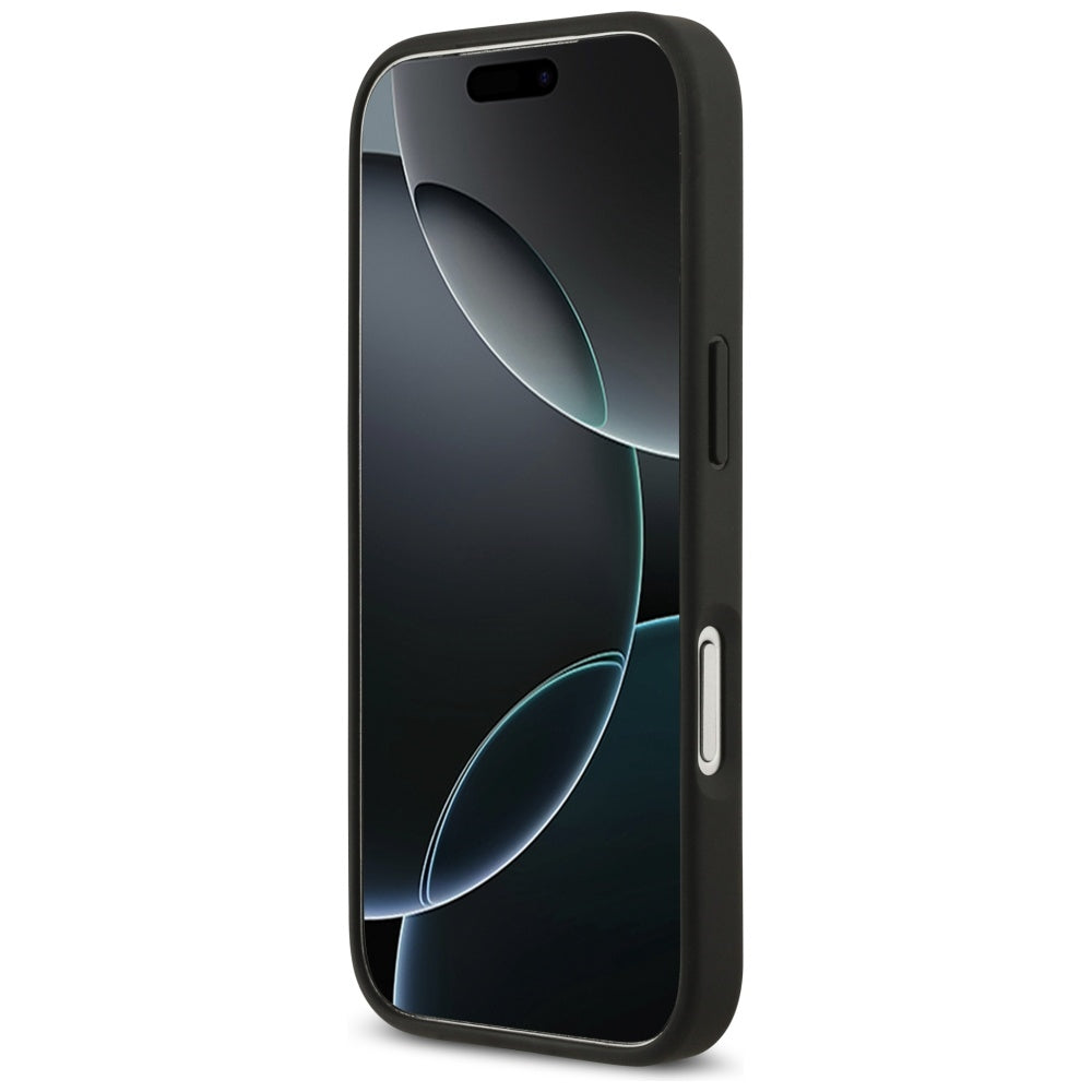 Skyddsfodral för Apple iPhone 17 Pro, Guess, 4G Double Card Triangle, Svart