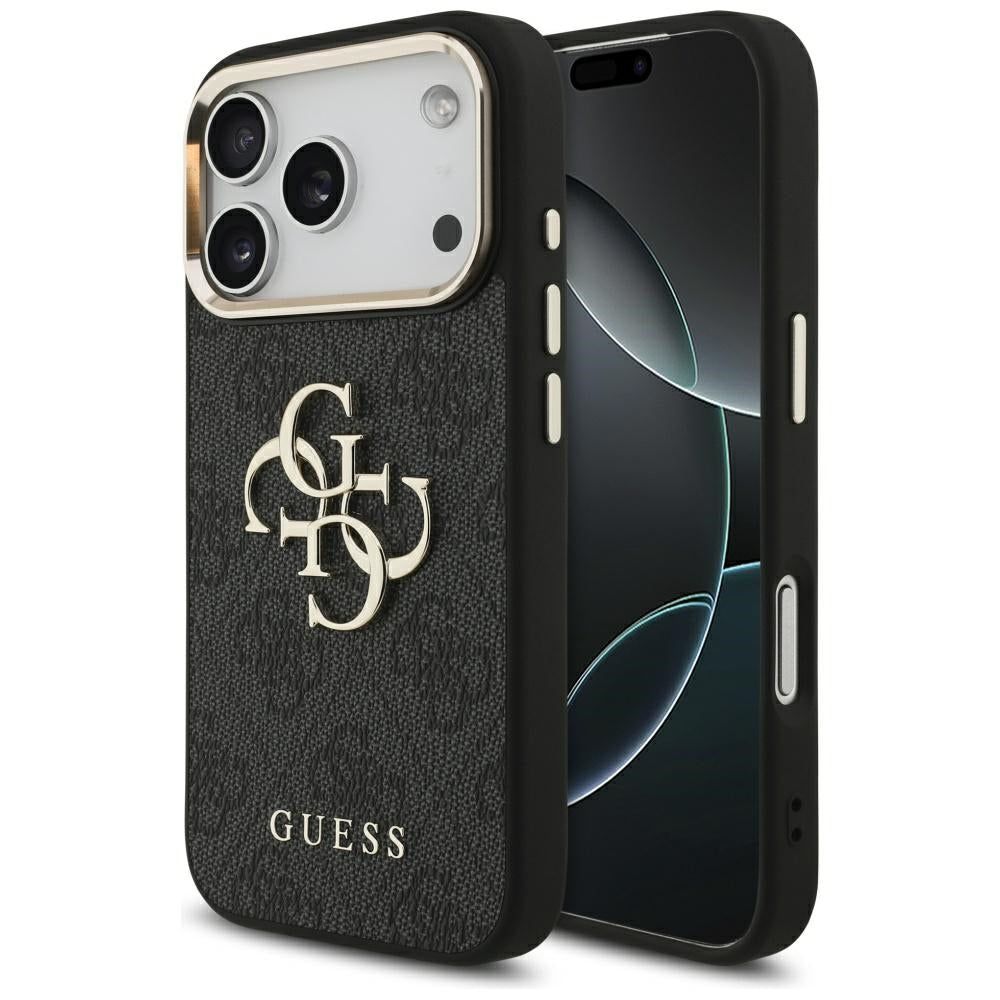 Fodral för Apple iPhone 17 Pro, Guess, Big 4G Logo Classic, Svart Guld