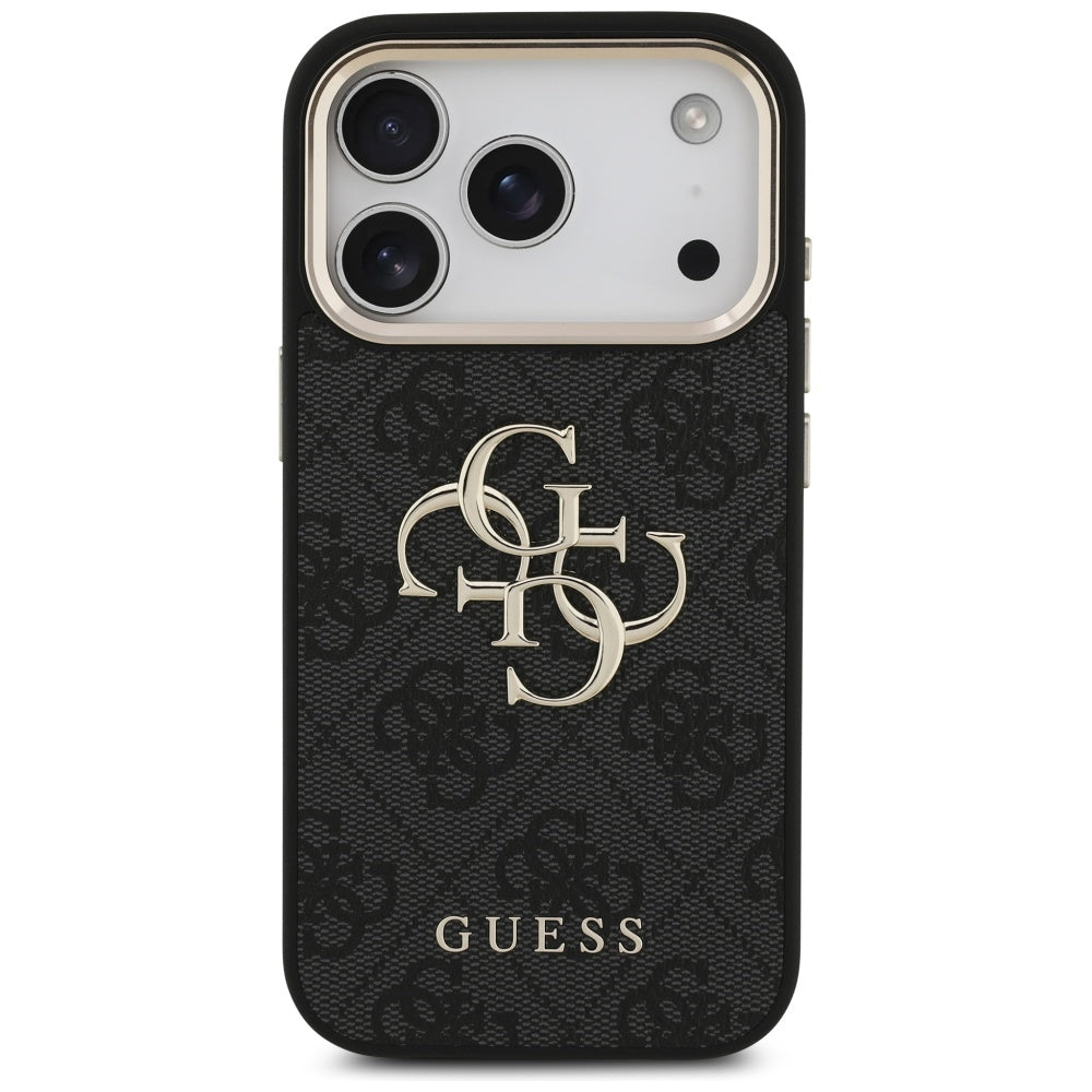 Fodral för Apple iPhone 17 Pro, Guess, Big 4G Logo Classic, Svart Guld