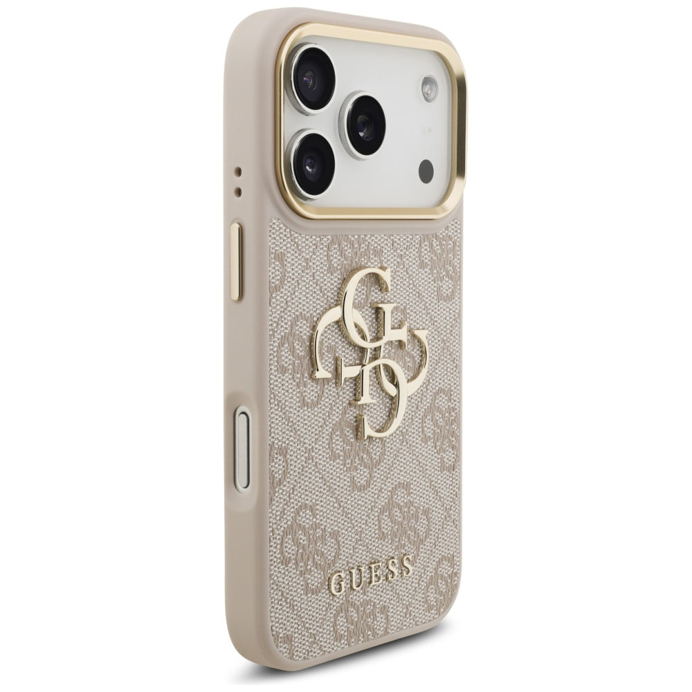 Skyddsfodral för Apple iPhone 17 Pro, Guess, Big 4G Logo Classic, Guldrosa