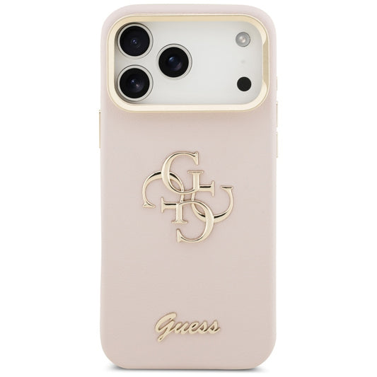 Fodral för Apple iPhone 17 Pro, Guess, Grained Big 4G Stand Camera, Rosa