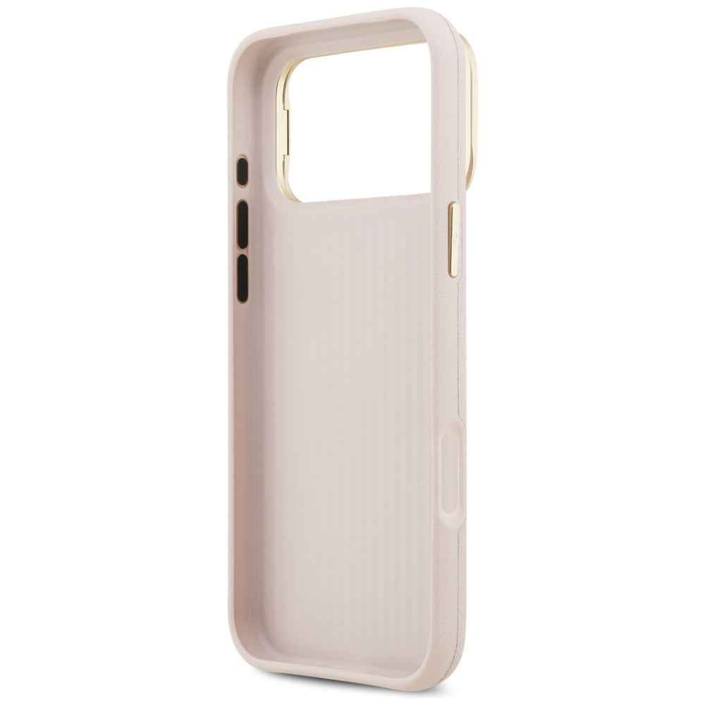 Fodral för Apple iPhone 17 Pro, Guess, Grained Big 4G Stand Camera, Rosa