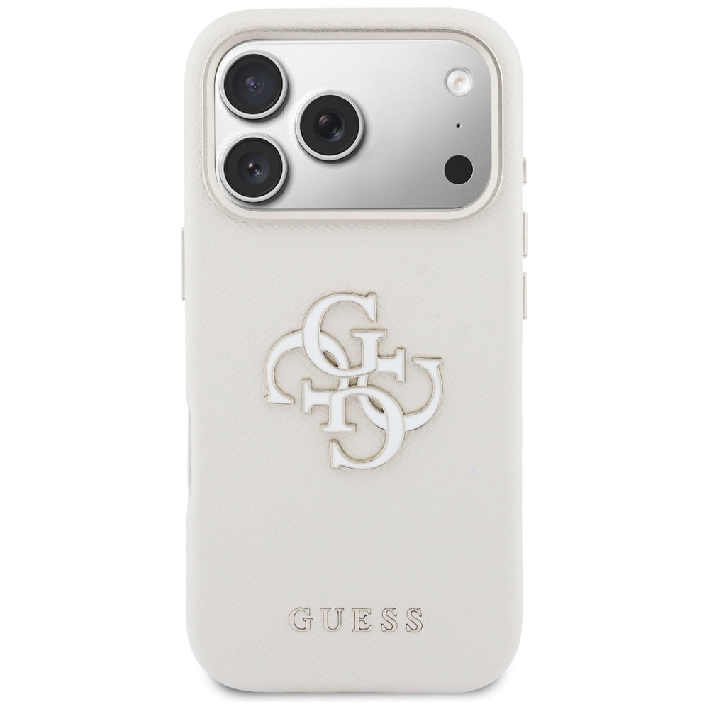 Fodral för Apple iPhone 17 Pro, Guess, Resin Logo, Beige