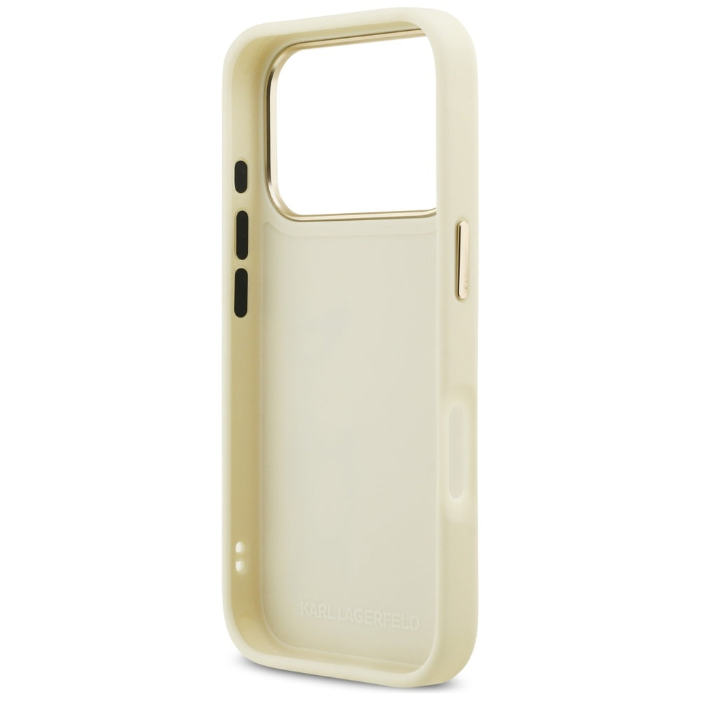 Fodral för Apple iPhone 17 Pro, Karl Lagerfeld, Script Logo, Beige