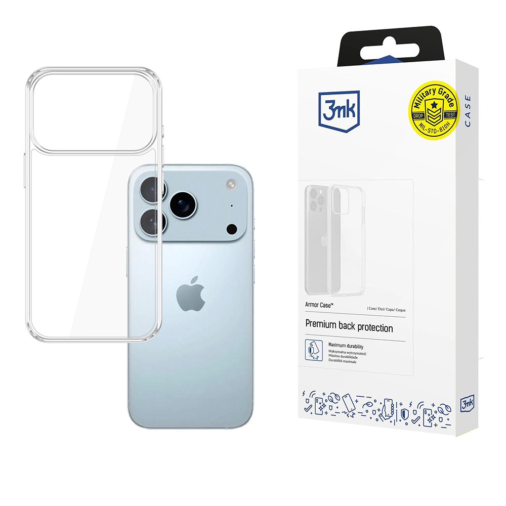 Skyddsfodral för Apple iPhone 17 Pro Max, 3MK, Armor, Transparent