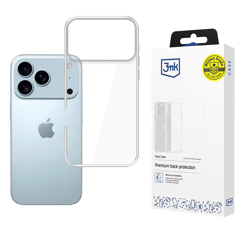 Skyddsfodral för Apple iPhone 17 Pro Max, 3MK, Klar, Transparent