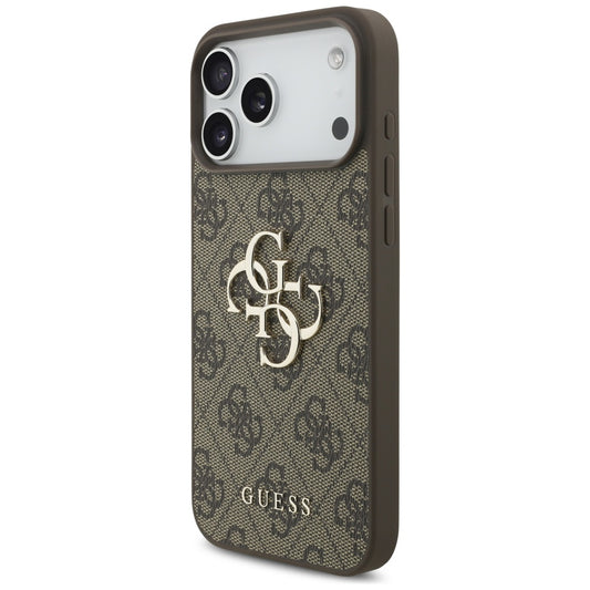 Skyddsfodral för Apple iPhone 17 Pro Max, Guess, 4G Classic Logo med Pärlrem, Brun