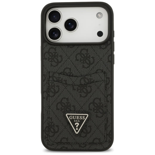 Fodral för Apple iPhone 17 Pro Max, Guess, 4G Double Card Triangle, Svart