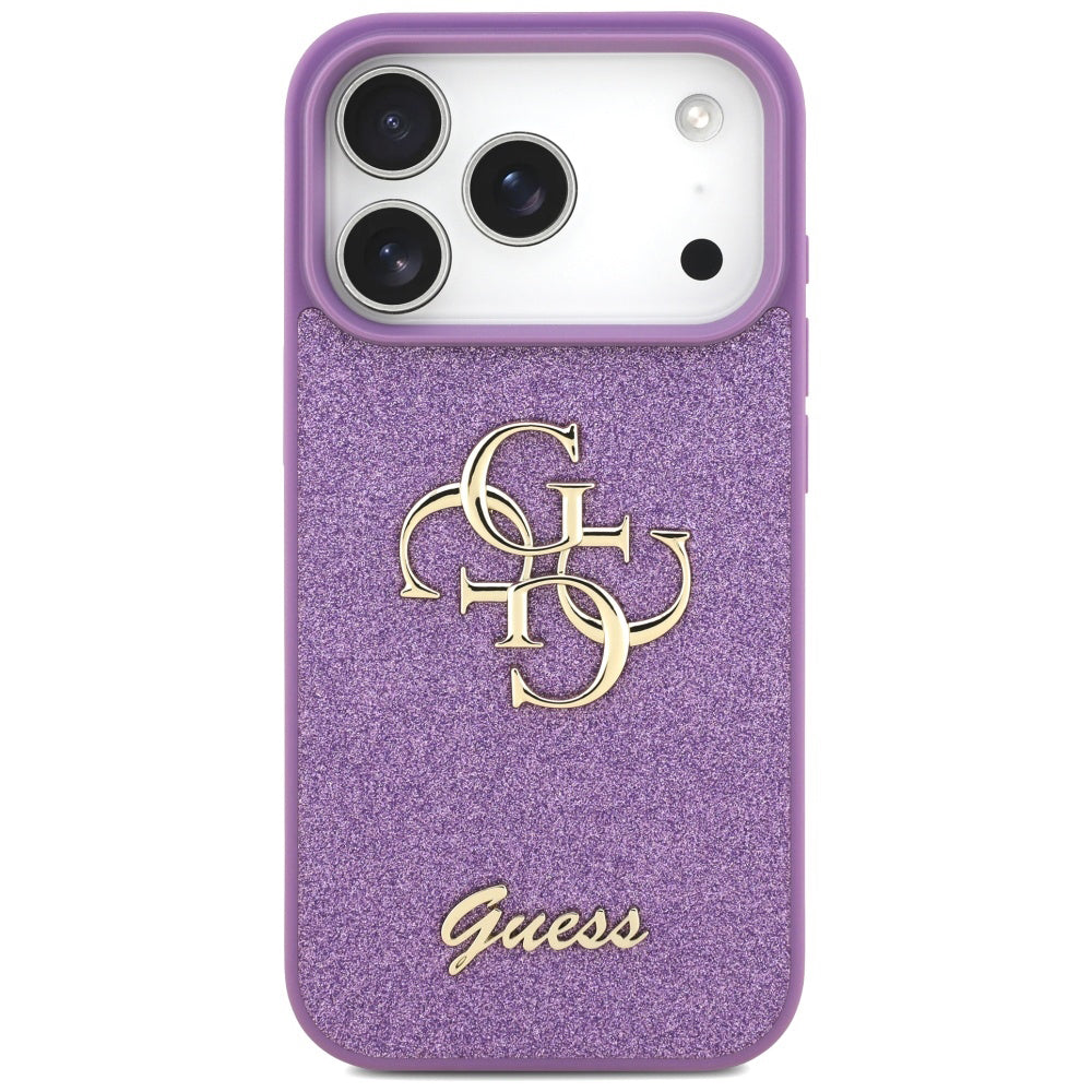 Skyddsfodral för Apple iPhone 17 Pro Max, Guess, Fixed Glitter Big 4G, Lila