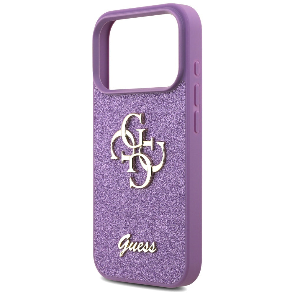 Skyddsfodral för Apple iPhone 17 Pro Max, Guess, Fixed Glitter Big 4G, Lila