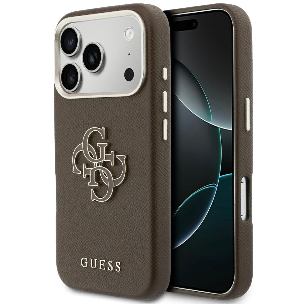 Fodral för Apple iPhone 17 Pro Max, Guess, Resin Logo, Brun