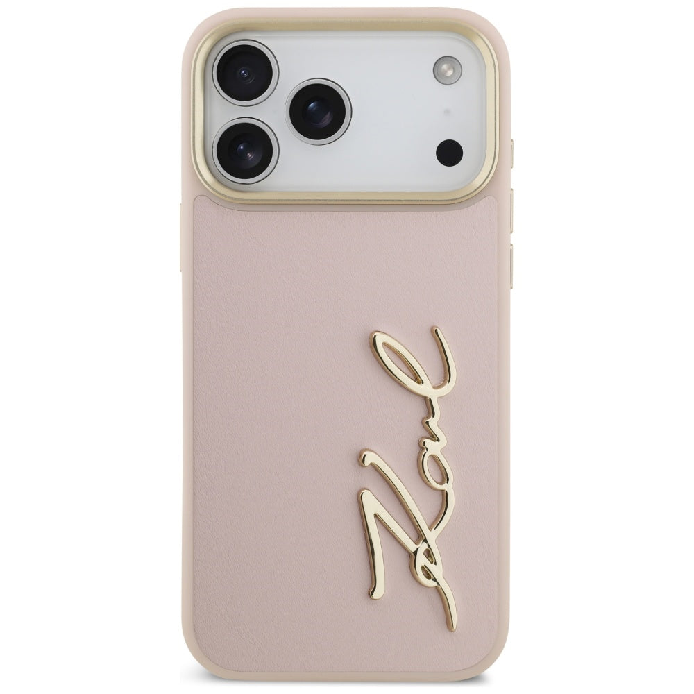 Fodral för Apple iPhone 17 Pro Max, Karl Lagerfeld, Script Logo, Rosa
