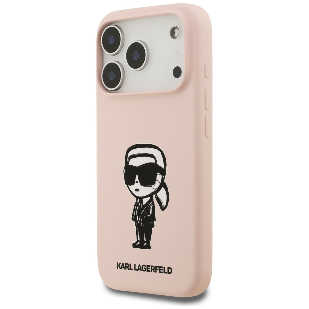 Fodral för Apple iPhone 17 Pro Max, Karl Lagerfeld, Sketch and Logo Karl, Rosa