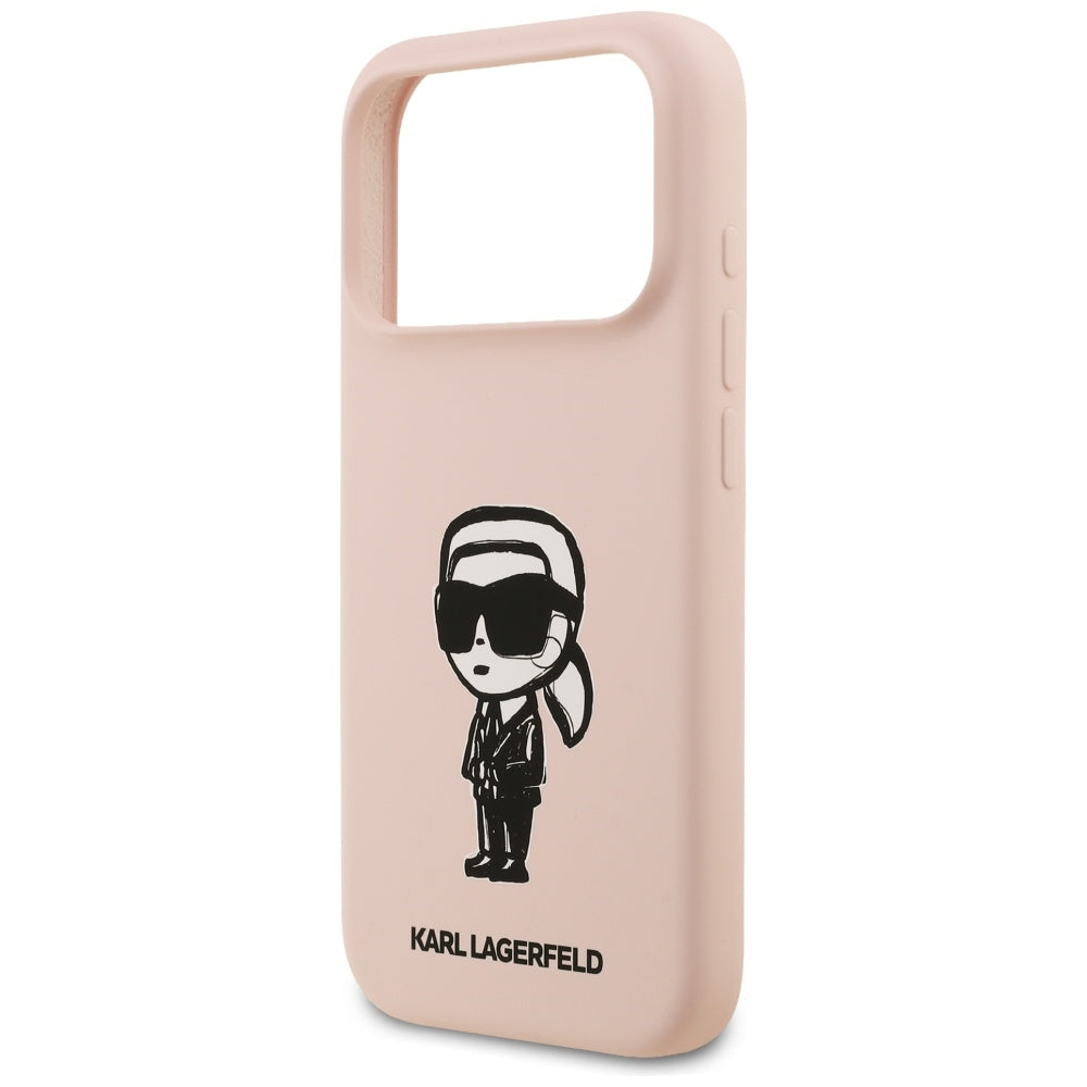 Fodral för Apple iPhone 17 Pro Max, Karl Lagerfeld, Sketch and Logo Karl, Rosa