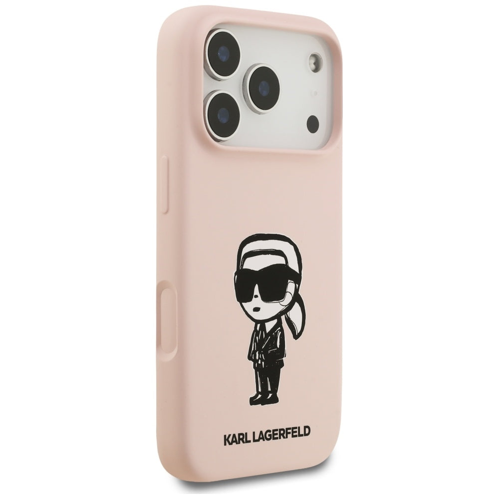 Fodral för Apple iPhone 17 Pro Max, Karl Lagerfeld, Sketch and Logo Karl, Rosa