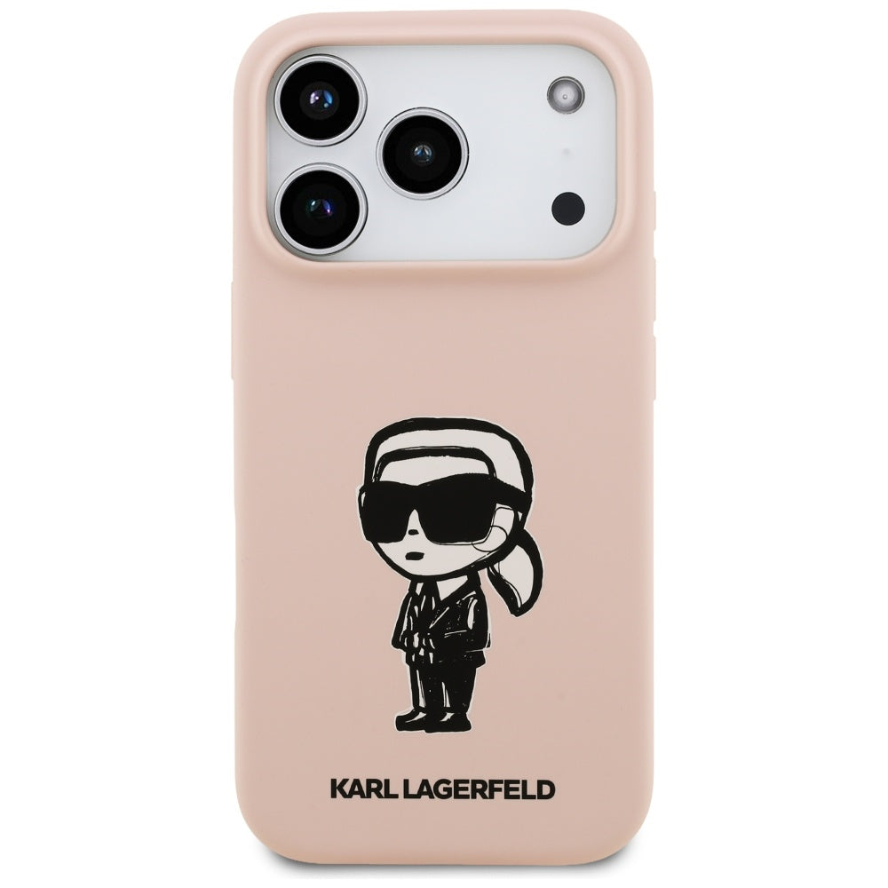 Fodral för Apple iPhone 17 Pro Max, Karl Lagerfeld, Sketch and Logo Karl, Rosa