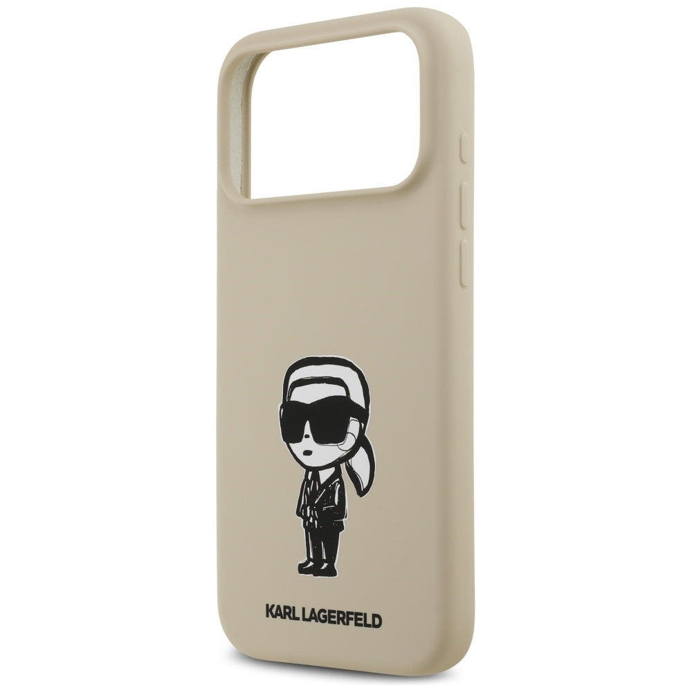 Fodral för Apple iPhone 17 Pro Max, Karl Lagerfeld, Sketch and Logo Karl, Brun