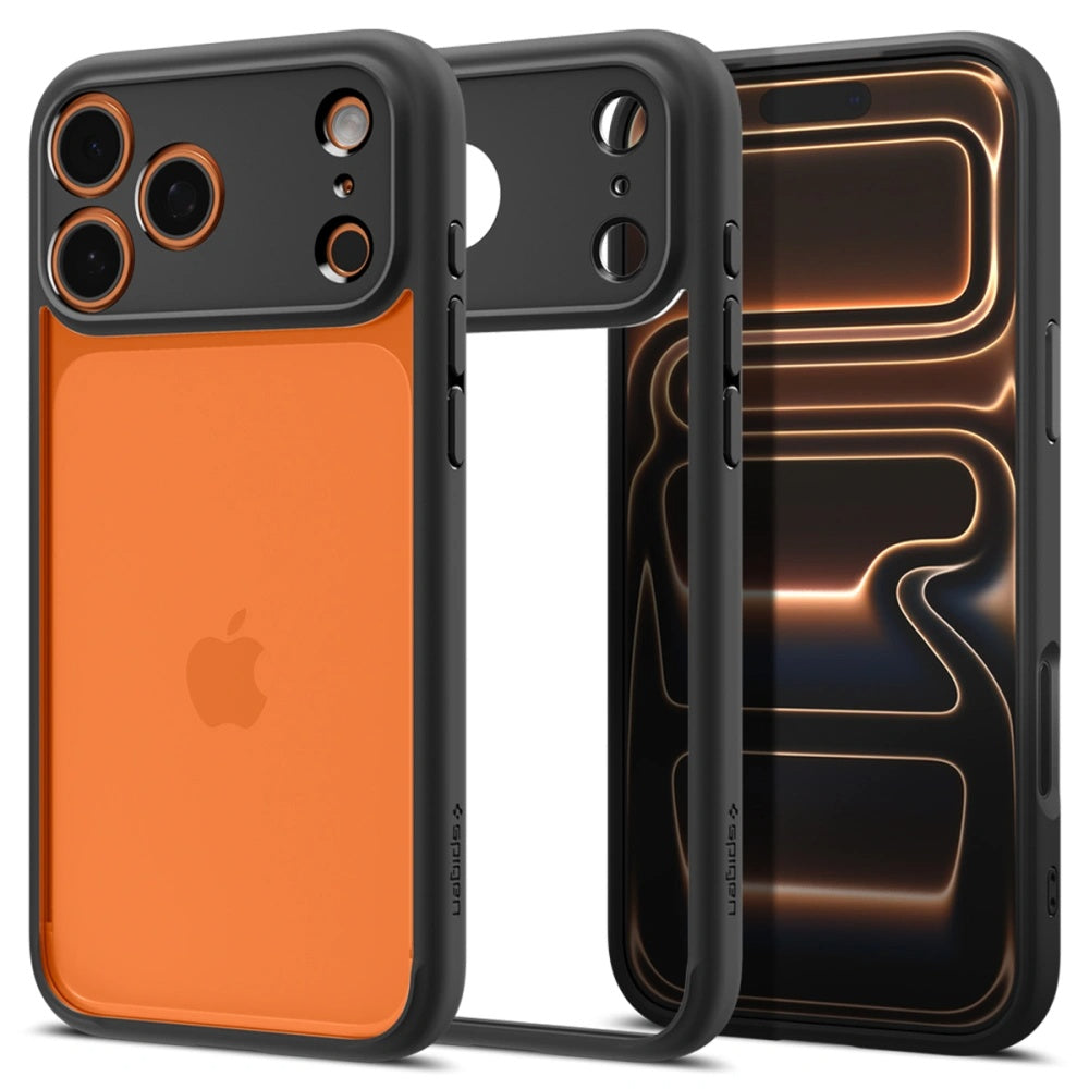 Skyddsfodral för Apple iPhone 17 Pro, Spigen, Ultra Hybrid, Mattsvart ACS10343