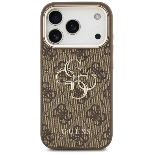 Fodral för Apple iPhone 18 Pro / 17 Pro, Guess, 4G Big Classic Logo, Brun