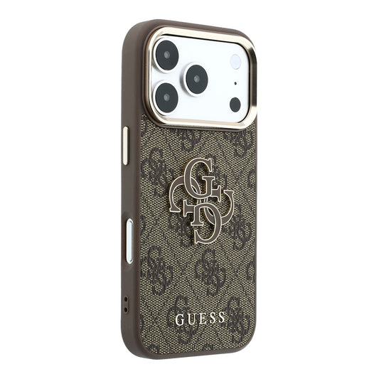 Fodral för Apple iPhone 18 Pro / 17 Pro, Guess, 4G Big Resin Logo, Brun
