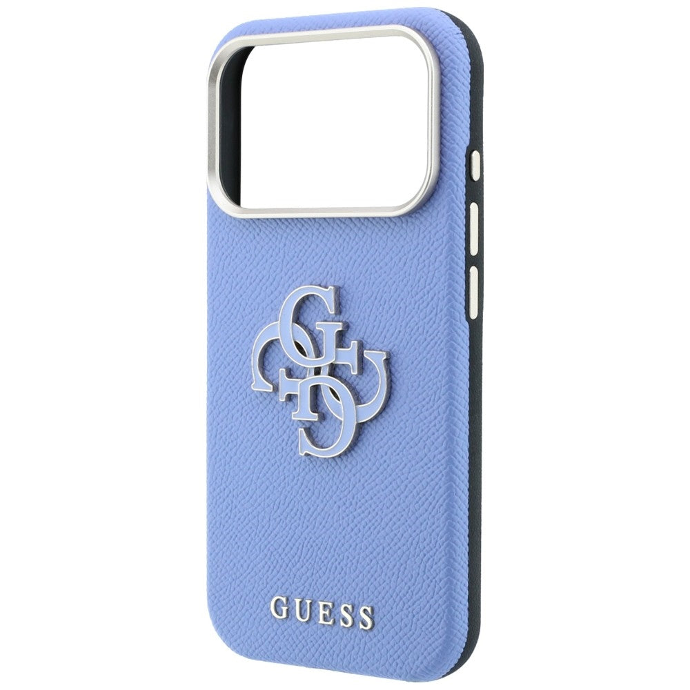 Fodral för Apple iPhone 18 Pro / 17 Pro, Guess, Grained Big Resin Logo, Bleu