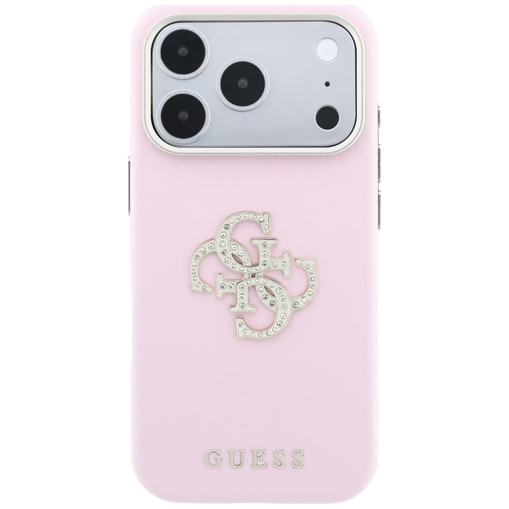 Fodral för Apple iPhone 18 Pro / 17 Pro, Guess, Smooth Big Strass Logo, rosa