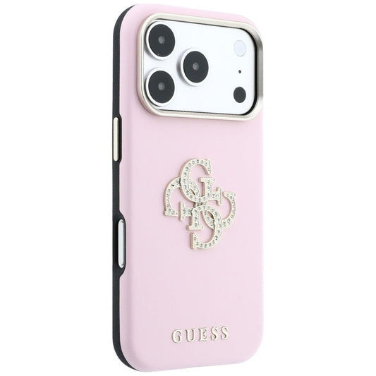 Fodral för Apple iPhone 18 Pro / 17 Pro, Guess, Smooth Big Strass Logo, rosa