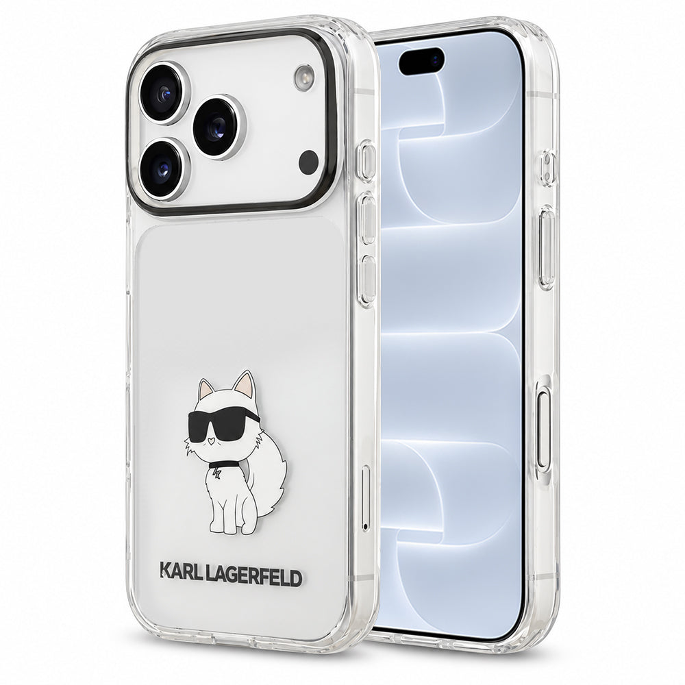Skal till Apple iPhone 18 Pro / 17 Pro, Karl Lagerfeld, IML Choupette NFT, transparent