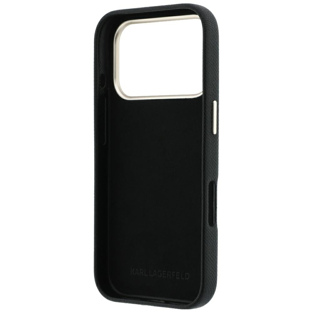 Fodral för Apple iPhone 18 Pro / 17 Pro, Karl Lagerfeld, Smooth Big Resin Signature Logo, Svart