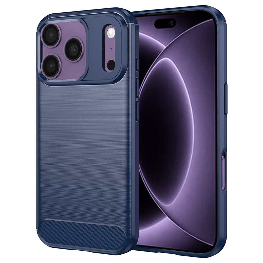 Fodral för Apple iPhone 18 Pro / 17 Pro, Techsuit, Kolfiber, Blå