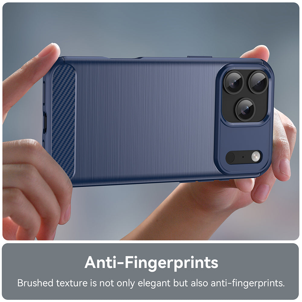 Fodral för Apple iPhone 18 Pro / 17 Pro, Techsuit, Kolfiber, Blå