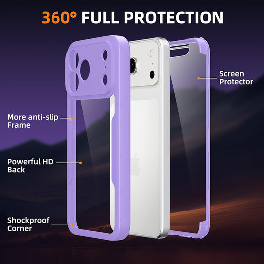 Fodral för Apple iPhone 18 Pro / 17 Pro, Techsuit, ColorVerse 360, Lila
