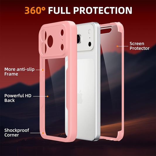 Fodral för Apple iPhone 18 Pro / 17 Pro, Techsuit, ColorVerse 360, Rosa