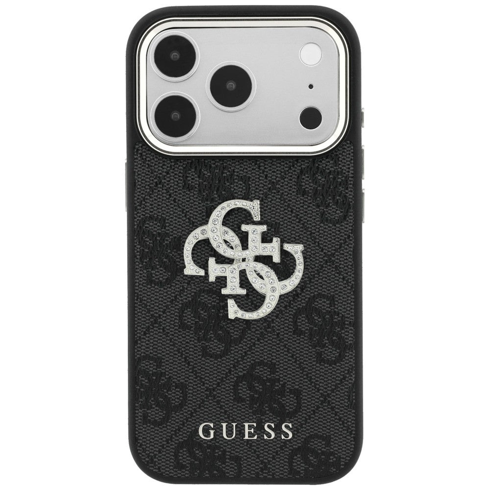 Fodral för Apple iPhone 18 Pro Max / 17 Pro Max, Guess, 4G Big Strass Logo, Svart