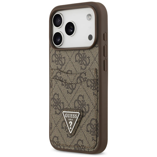 Skal till Apple iPhone 18 Pro Max / 17 Pro Max, Guess, 4G Double Card Triangle, brun