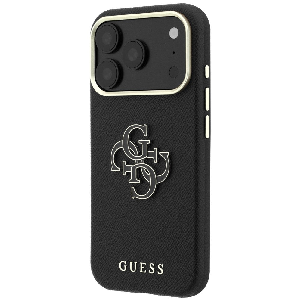 Fodral för Apple iPhone 18 Pro Max / 17 Pro Max, Guess, Grained Big Resin Logo, Svart