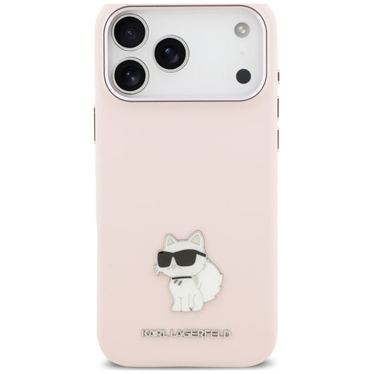 Fodral för Apple iPhone 18 Pro Max / 17 Pro Max, Karl Lagerfeld, Choupette Metal Pin, rosa