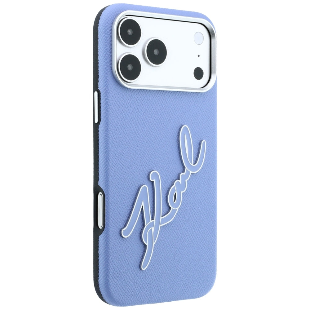 Fodral för Apple iPhone 18 Pro Max / 17 Pro Max, Karl Lagerfeld, Smooth Big Resin Signature Logo, Bleu
