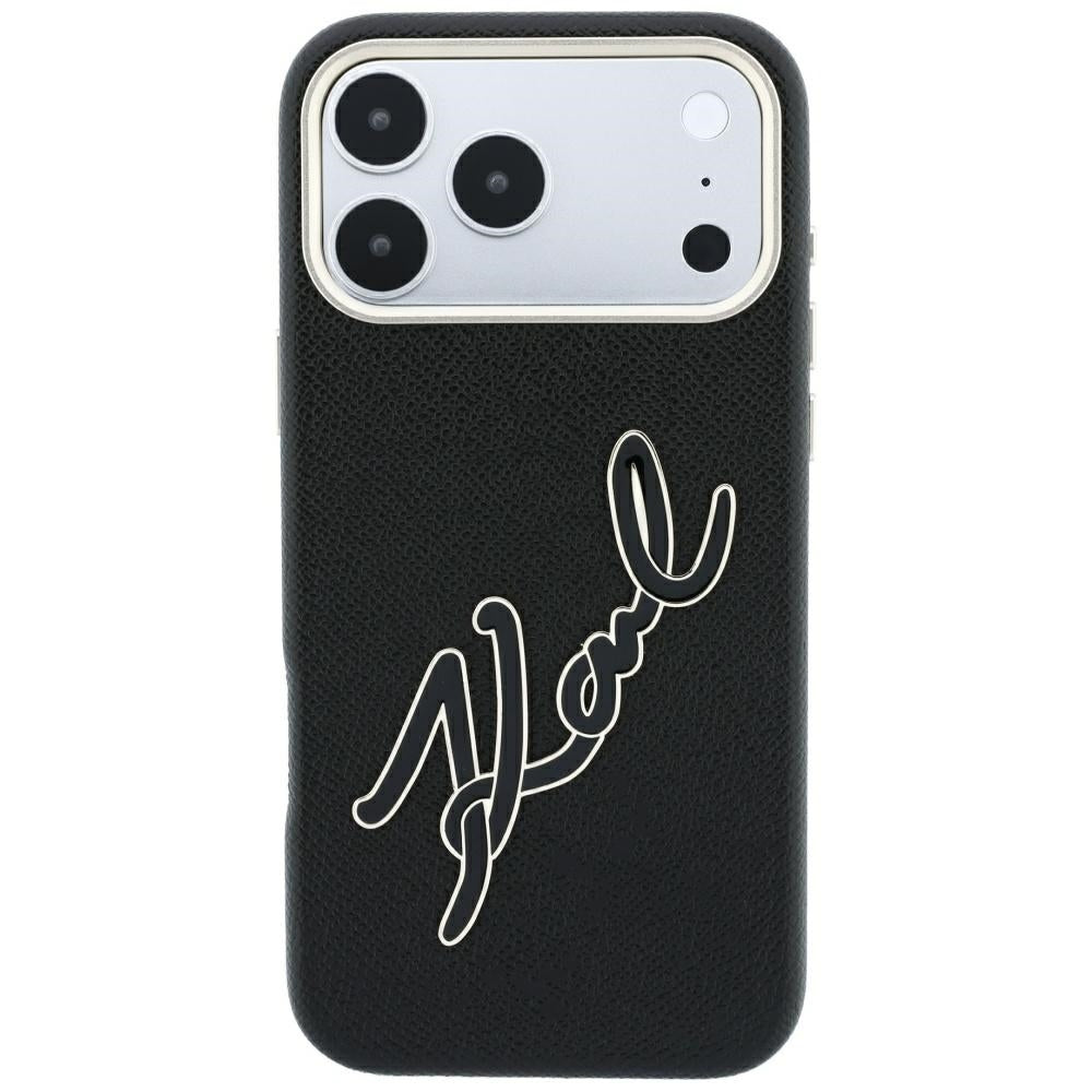 Fodral för Apple iPhone 18 Pro Max / 17 Pro Max, Karl Lagerfeld, Smooth Big Resin Signature Logo, Svart