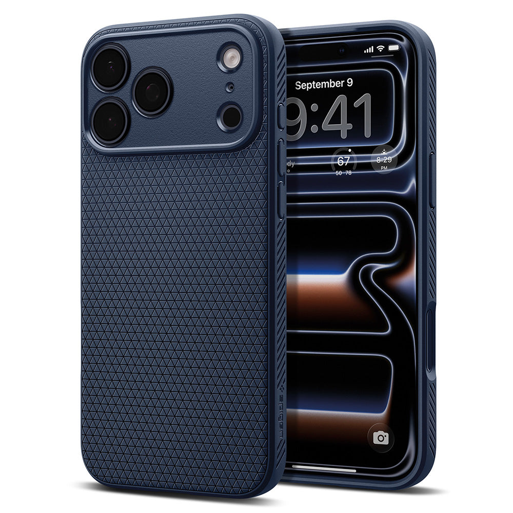 Fodral för Apple iPhone 18 Pro Max / 17 Pro Max, Spigen, Liquid Air, Marinblå ACS12112