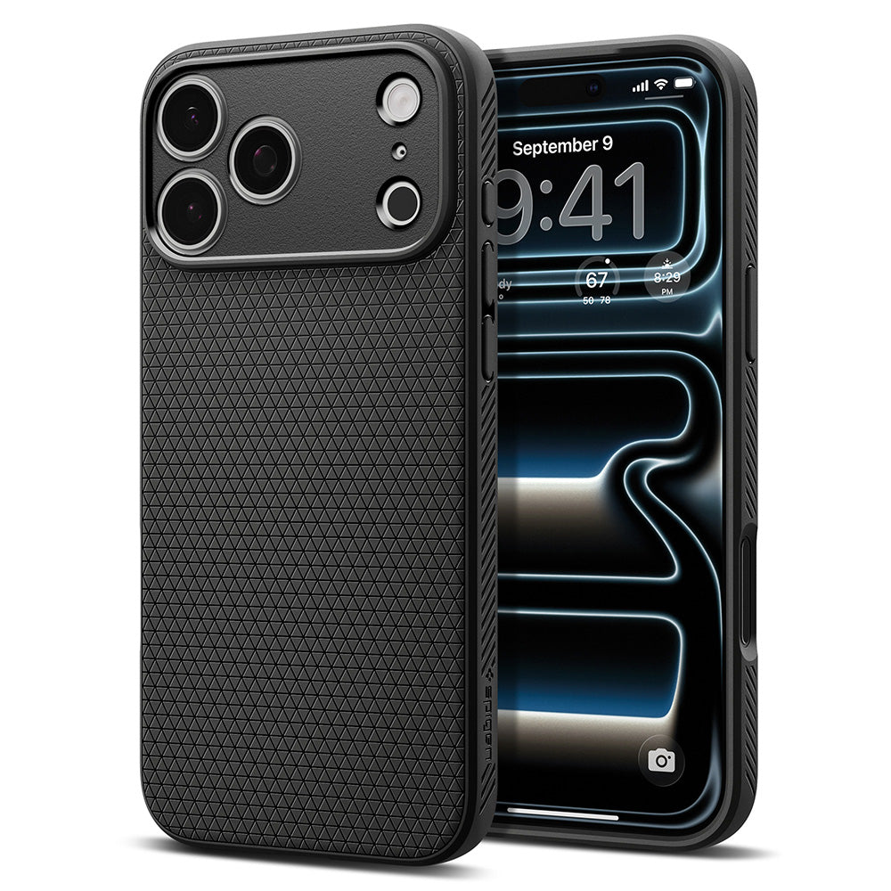 Fodral för Apple iPhone 18 Pro Max / 17 Pro Max, Spigen, Liquid Air, Matt svart ACS12111