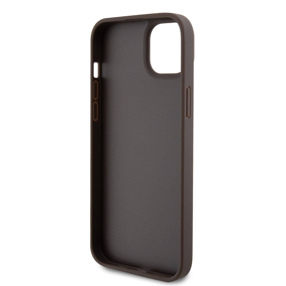 Fodral för Apple iPhone 15 Plus, Guess, Crossbody 4G Metal Logo, Brun, Återsigillad