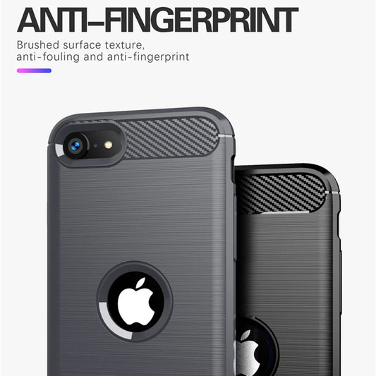 Fodral för Apple iPhone SE (2022) / SE (2020), Techsuit, Kolfiber, Svart