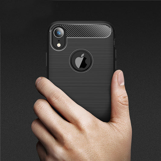 Fodral för Apple iPhone XR, Techsuit, Kolfiber, Svart