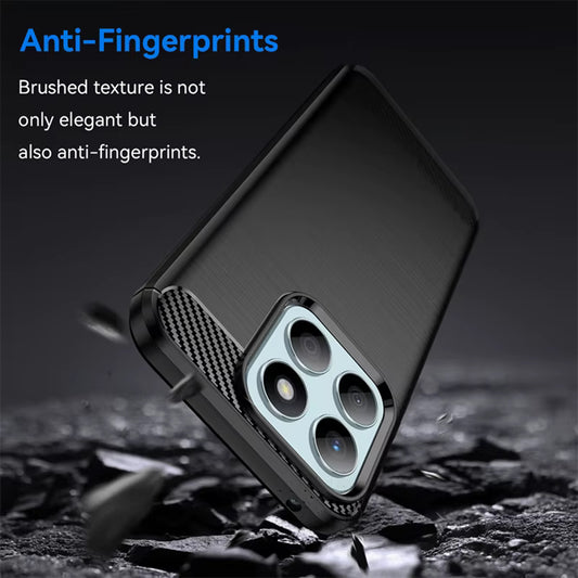 Skyddsfodral för Honor 400 Smart 4G / X7d 4G / 400 Smart 5G, Techsuit, Kolfiber, Svart