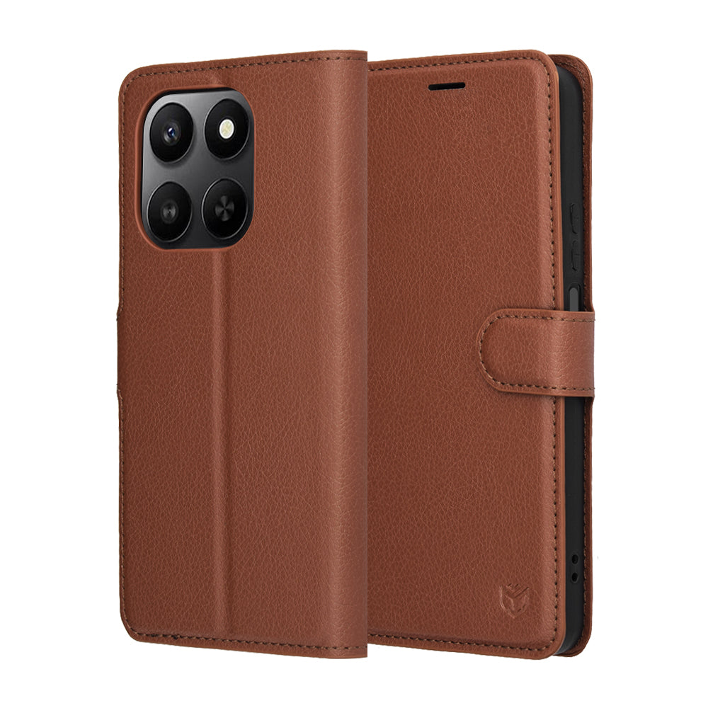 Fodral för Honor 400 Smart 4G / X7d 4G / 400 Smart 5G, Techsuit, Leather Folio, Brun